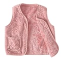 Miniatyrbild 1 av 8: Barn Rosa Fleece Väst Pojkar Flickor Höst Vinter Mjuk Varm Dragkedja Upp Ärmlös Jacka Ytterkläder Med Fickor 130cm