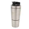 Miniatyrbilde 7 av 8: Shakerflaske i rustfritt stål, proteinshaker med skala, bærbar shakerkopp med visp for proteinblanding, pre-workout, sølv, 600 ml