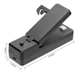 Miniatyrbilde 2 av 5: Mini Varmeforsegler, 2 i 1 Poseforsegler Mini Varmeforsegler med Kutter, med Magnet, Bærbar Manuell Poseforsegler for Plastposer med Smuler og Snacks (Svart)