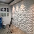 Miniatyrbillede 2 af 5: 3D-Teksturer Hvide Diamant Design Vægpaneeler Pakke med 12 PVC Fliser til Indretning
