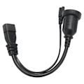 Miniatyrbild 6 av 8: IEC320 C14 till IEC320 C7 AU-sladd hane till hona 1 in 2 ut Y Power Splitter-kabel för skrivare digitalkamera 12,6 tum