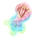 Miniatyrbilde 2 av 8: Dame Gradient Lang krøllete parykk Fargerik Stilig Cosplay Party Halloween Syntetiske parykker