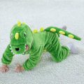 Miniatyrbillede 3 af 5: Dinosaur Onesie med Hætte til Børn 6-12 Måneder - Grøn