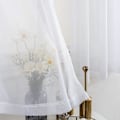 Miniatyrbillede 3 af 5: Sæt med 2 hvide transparente gardiner, vinduesvoile paneler med solide øjer til stue og soveværelse
