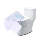 Miniatyrbillede 3 af 6: 50 stk/parti Praktisk rejse engangstoiletsædebetræk måtte 100% vandtæt toiletpapirpude