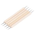 Miniatyrbillede 7 af 8: 5 stk. Tracing Stylus DIY Fremstilling Træhåndtag Rustfrit Stål Dobbelt Hoved Kuglespids Prægning Stylus til Kunstprojekter
