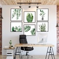 Miniatyrbild 3 av 5: Grön växt fotoram Väggdekor - Botanisk löv väggdekor för sovrum