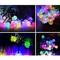Miniatyrbilde 4 av 5: Solcelled Boblekule Lyslenke - 7m/50 LED - 8 Moduser - Innendørs/Utendørs Bruk - Hage, Balkong, Hage, Hjem