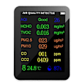 Miniatyrbild 5 av 5: 9 i 1 Portabel Luftkvalitetsmätare PM2.5 PM10 CO CO2 TVOC HCHO Temperatur Fuktighet Testare Färgskärm