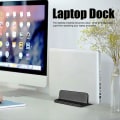 Miniatyrbillede 3 af 6: Sort aluminiumslegering Lodret Laptop Stand - Multifunktionel Køling Desktop Holder