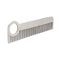 Miniatyrbild 2 av 8: Fickkam i rostfritt stål, matt, minimalistisk, graverad metallkam för hår och mustasch