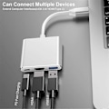 Pikkukuva 3 / 5: 3-in-1 USB C - HDMI -sovitin, Type C -keskitin HDMI 4K -muunnin USB 3.0 -portilla ja USB C -latausportilla, yhteensopiva MacBook Pron ja iPad Pro 2020/201 kanssa