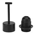 Miniatyrbillede 1 af 8: 10 stk. E27 lysbase fatning kobberkerne høj temperatur modstand E27 lysholder base med lampe ærme til DIY sort