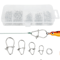 Miniatyrbild 6 av 8: Fishing Connector Lure Pin Double Circle Fast Clip Lock Snap Slitstark ring säkerhetsspänne