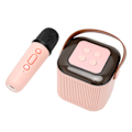 Miniatyrbillede 4 af 8: Karaoke-maskine Stereo RGB-lys Bærbar Bluetooth-højttaler med 1 mikrofon til hjemmefest Pink