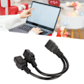 Miniatyrbillede 5 af 6: Dobbelt IEC320 C19 til C20 ledning hun til han Universal Y splitter strømkabel til skrivebordslampe LCD-skærm 12,6 tommer