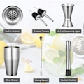 Miniatyrbillede 7 af 8: 6 stk. Bartender Kit Rustfrit Cocktail Shaker Blandingsstang Bar Værktøjssæt til Drik