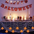 Pikkukuva 3 / 5: Mini Oranssit Kurpitsa Valot - Täydellinen Halloween-juhliin, Sisä- ja Ulkokoristeluun