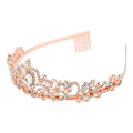 Miniatyrbillede 2 af 8: Brudekrone Rhinestone Elegant Glitrende Bryllupsprinsessekrone til Halloween Rose Gold
