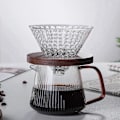 Miniatyrbild 2 av 5: Vertikala ränder glas häll över kaffeserver - värmebeständig V60 dropp kaffekanna