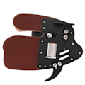 Miniatyrbillede 8 af 8: Læder bueskydning finger fane bueskydning finger guard fingre beskytter til recurve bue udendørs skyde praksis sort brun XL