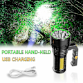 Miniatyrbild 2 av 5: Multifunktionell Portabel Lampa Uppladdningsbar Vattentät Utomhusstrålkastare Nödsituation USB Utomhusbelysning