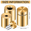 Miniatyrbillede 3 af 5: Guld skilt standoffs kit - 8 pakke 3/4\" X 6/5\" - Akryl billedramme ophængsskruer