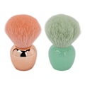 Miniatyrbillede 1 af 8: 2 stk håndholdt makeup børste Blødt blødt hår Kosmetisk skønhedsbørste til løs pulverblusher Rose Gold Lysegrøn