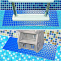 Miniatyrbilde 3 av 5: Svømmebassengstigematte - Sklisikker blå trinnmatte for 9\" x 35,5\" bassengstige