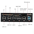 Miniatyrbillede 2 af 5: Multi-Funktions USB 3.0 Hub eSATA SATA Port Intern Kortlæser PC Dashboard Media Frontpanel Audio til SD MS CF TF M2 MMC Hukommelseskort Kompatibel 5.