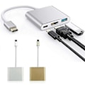 Pikkukuva 1 / 5: Usb-c - Hdmi-sovitin Usb C -latausporttisovitin Usb C -keskitin, hopea
