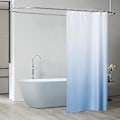 Miniatyrbillede 2 af 5: Bruseforhæng til hjørnebadekar vandtæt elegant gradient lyseblå 180x200 cm langt anti-meldug polyesterstof vægtet bruseforhæng maskinvaskbar