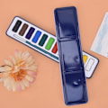 Miniatyrbillede 7 af 8: Solid Pigment Børneakvarel Maling Hurtigtørrende Pigment Kit Kunst Tilbehør 12 Farver