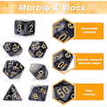 Pikkukuva 3 / 5: 7-osainen DND-nopan sarja Dungeons & Dragons -peliin, violetti Nebula monisivuinen noppa RPG roolipeli pöytäpeli (musta)