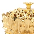 Miniatyrbillede 8 af 8: Legering Craving Røgelsekar Røgelse Brændende Blomster Base Buddhistisk Forsyning Hjem Dekoration (Gylden)
