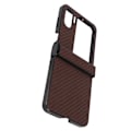 Miniatyrbillede 8 af 8: Telefontaske til OPPO Find N2 Flip Carbon Fiber Texture Fold Mobiltelefon Plastbeskyttelsesetui Brun