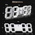 Miniatyrbild 3 av 4: 3D LED Väggklocka 38 cm Nattlampa med Fjärrkontroll, Sovrumsinredning Digital Väggklocka med Alarm Timer Nattlampa Klocka för Sovrum Kontor Café Vardagsrum R