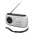 Miniatyrbild 2 av 8: Solardriven handvevsradio multifunktionell uppladdningsbar nödradio med ficklampsfunktion för utomhuscamping vandring vit