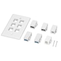 Pikkukuva 1 / 8: 6-porttinen seinälevy 2xHD-multimedialiitäntä 2xUSB3.0 1xType C 1xCat6 Ethernet-seinälevy TV-projektoritietokoneelle