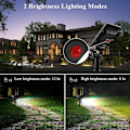 Miniatyrbild 3 av 5: Färgväxlande Solcellsbelysning, 2-pack, Justerbara 4 LED Vägg/Markbelysning för Landskap