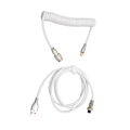 Pikkukuva 8 / 8: Mekaaninen näppäimistön kaapeli Double Sleeve Custom Kelattu irrotettavalla metallilla Aviation USB C - USB A Keyboard Aviation -liitin Valkoinen