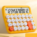 Miniatyrbillede 6 af 8: 12-cifret lommeregner Stort LCD-display Stor knap Standard mekanisk switch-regnemaskine til kontorskolehjem Citrongul