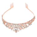 Miniatyrbillede 5 af 8: Brudekrone Rhinestone Elegant Glitrende Bryllupsprinsessekrone til Halloween Rose Gold