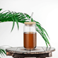 Miniatyrbild 5 av 5: 2 st - Iste Glas Cola Burk Glas Glas Dricksglas (395ml/580ml) S*bambu lock*sugrör