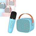 Miniatyrbild 5 av 8: Mini Karaoke-maskin HiFi Surround Sound Bärbar Bluetooth-högtalare med mikrofon för hem utomhus himmelsblå