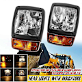 Miniatyrbillede 3 af 5: 24V Gravemaskine Front LED Forlygter Blinklys Lampe Indikator Arbejdslys kompatibel med Traktor Teleskoplæsser Lo