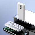 Miniatyrbilde 5 av 8: Powerbank 10000mAh kapasitet Ultrathin digitalt display skjerm bærbar lader for telefon nettbrett hvit