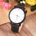 Miniatyrbillede 6 af 8: Kvinde Kvartsarmbåndsur Rund PU-rem Big Dial Armbåndsur (Simple Dial)