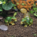 Miniatyrbillede 7 af 7: 5 stk Frø Statue Havepynt Mini Frø Harpiks Dyreskulptur Indendørs Udendørs Dekoration til Have Terrasse Have