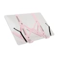 Miniatyrbillede 2 af 8: Sammenklappelig bogstand til læsning Multifunktionel justerbar skrivebordsbogsholder i akryl med sideklemmer til ældre i pink